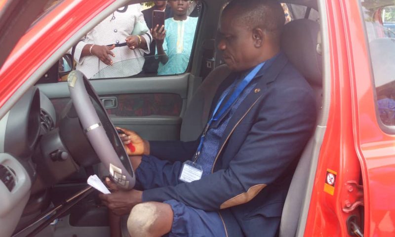 Makinde Donates Car To Handicapped  LG Staff